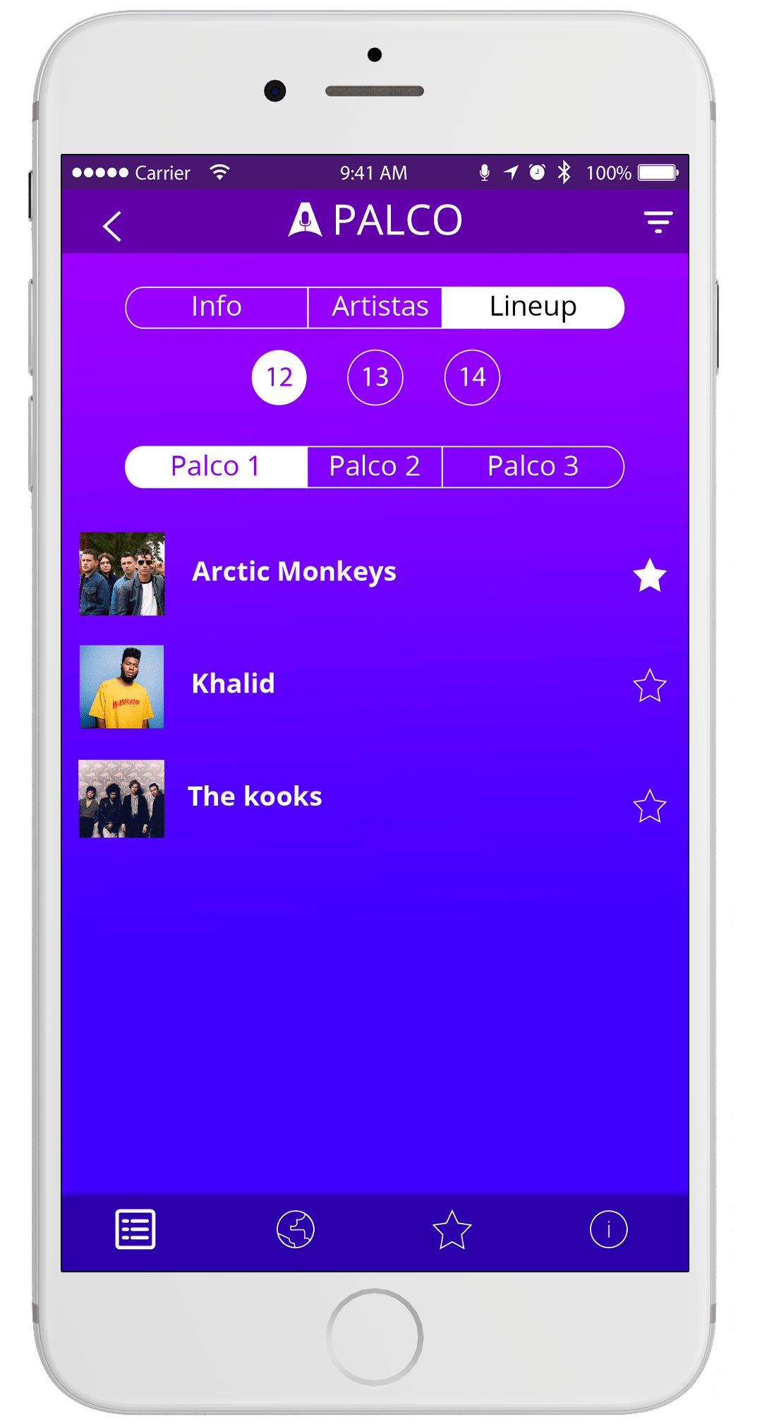 Ecrã Lineup